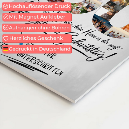 Fotoboard Poster magnetisch mit Wunschtext Mama 60 Geburtstag