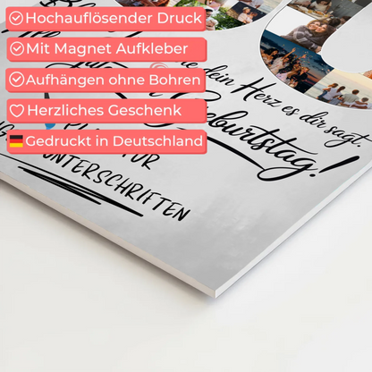Fotoboard Poster magnetisch mit Wunschtext Mama 60 Geburtstag