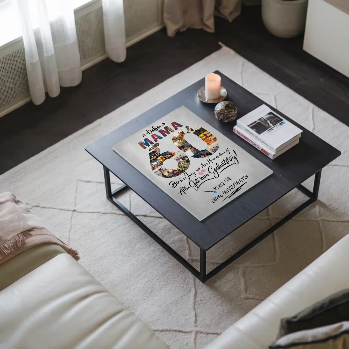 Fotoboard Poster magnetisch mit Wunschtext Mama 60 Geburtstag