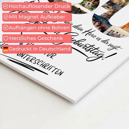 Magnet Poster mit Wunschtext Mama 80 Geburtstag Fotos