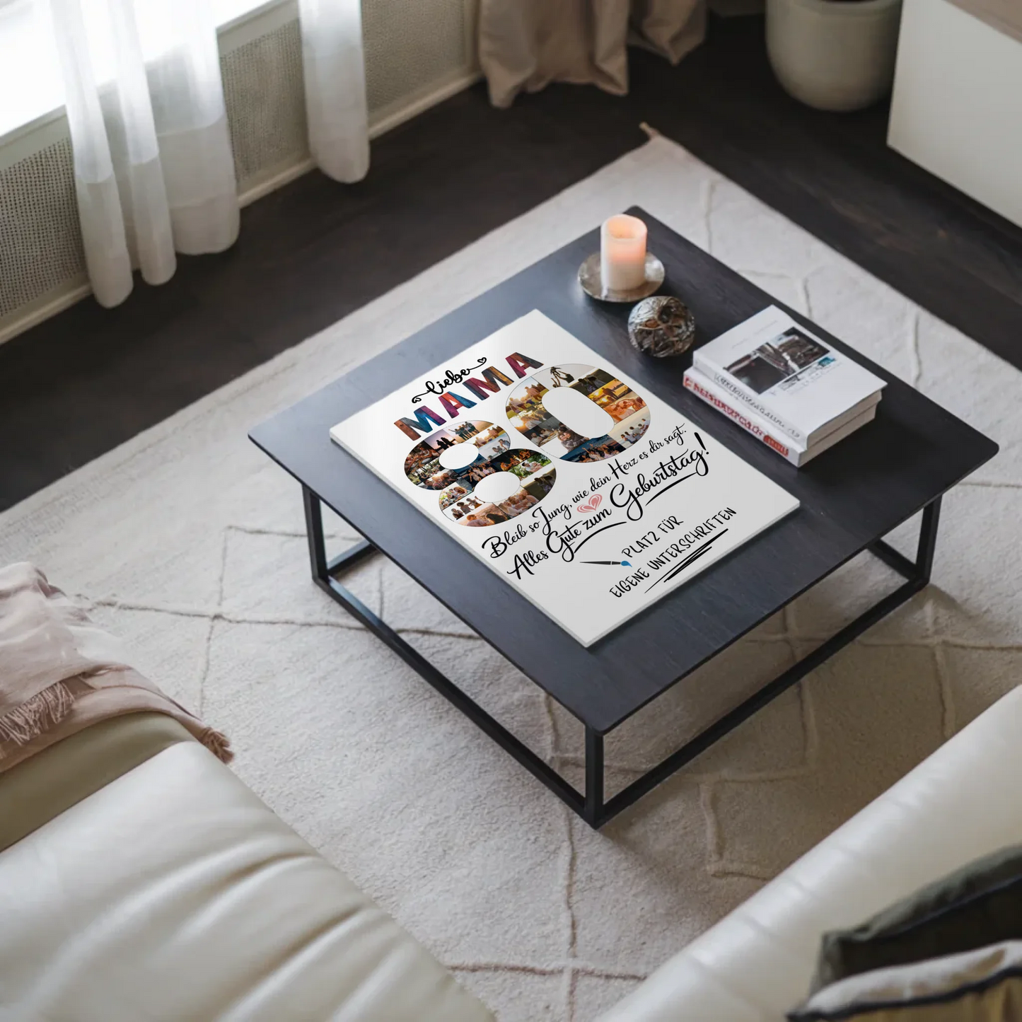 Magnet Poster mit Wunschtext Mama 80 Geburtstag Fotos