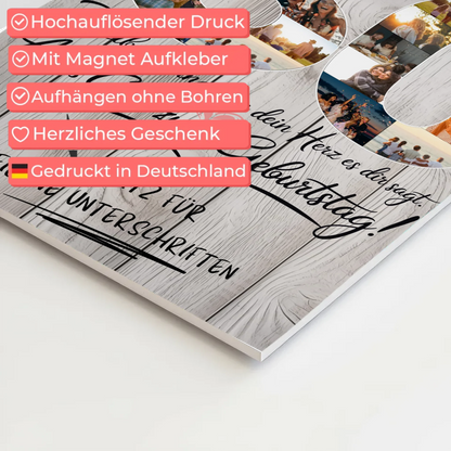 Magnet Wandbild mit Unterschriften Papa 30 Geburtstag Fotos