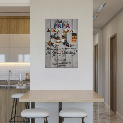 Magnet Wandbild mit Unterschriften Papa 30 Geburtstag Fotos