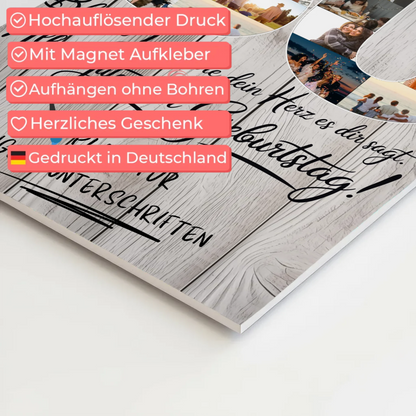 Magnet Wandbild mit Unterschriften Papa 30 Geburtstag Fotos
