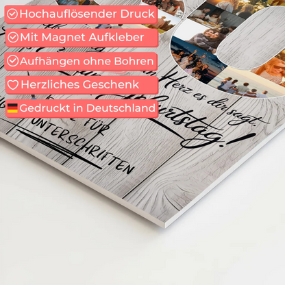 Magnet Wandbild mit Unterschriften Papa 30 Geburtstag Fotos
