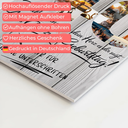 Magnetisches Fotoboard Poster mit Wunschtext für Papa 40 Geburtstag