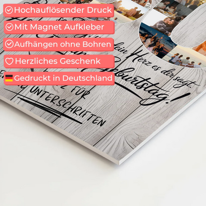 Magnet Wandbild mit Unterschriften Papa 30 Geburtstag Fotos