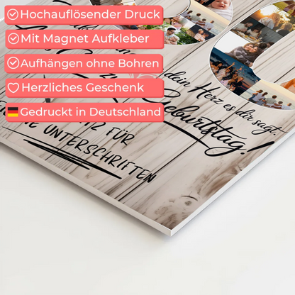 Fotoboard Poster magnetisch mit Wunschtext Papa 60 Geburtstag