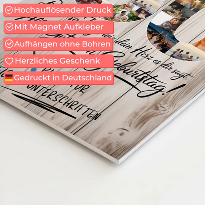 Fotoboard Poster magnetisch mit Wunschtext Papa 60 Geburtstag