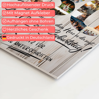 Magnet Poster mit Wunschtext Papa 80 Geburtstag Fotos