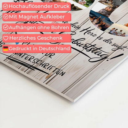 Magnet Poster mit Wunschtext Papa 80 Geburtstag Fotos