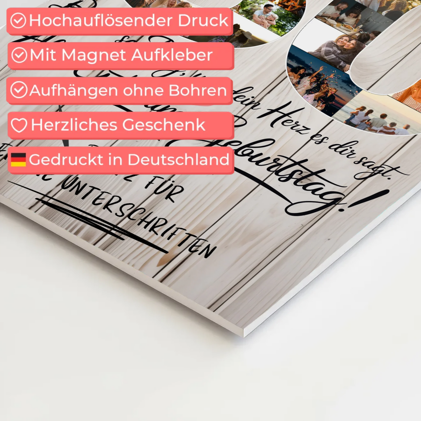 Magnet Poster mit Wunschtext Papa 80 Geburtstag Fotos