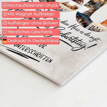 Magnet Wandbild mit Unterschriften Tante 30 Geburtstag Fotos