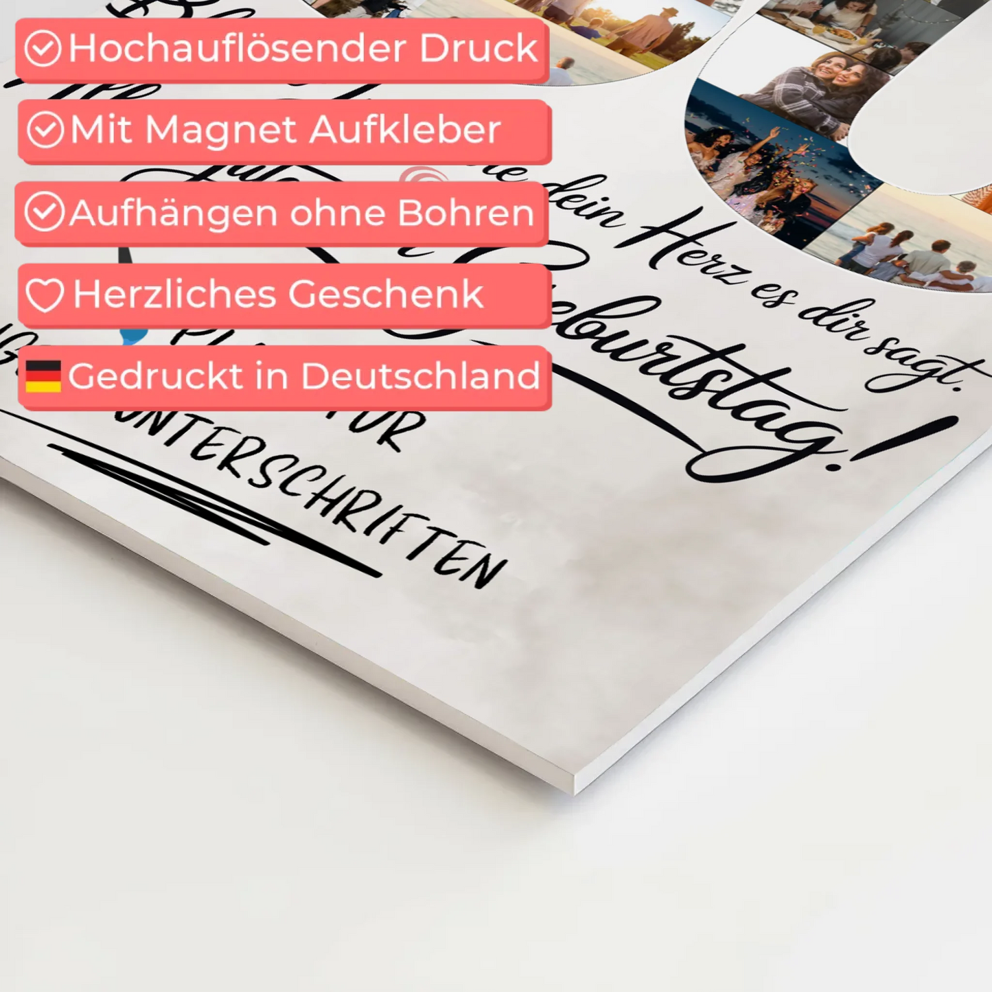 Magnet Wandbild mit Unterschriften Tante 30 Geburtstag Fotos