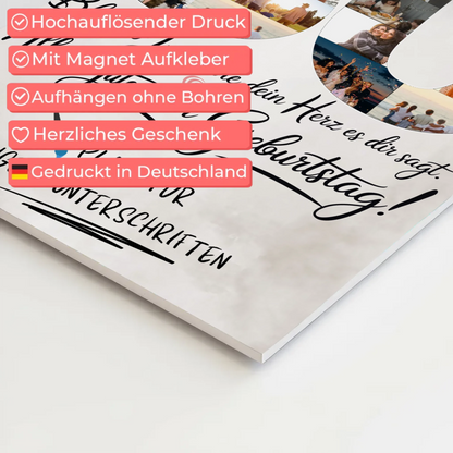 Magnet Wandbild mit Unterschriften Tante 30 Geburtstag Fotos