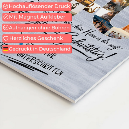 Poster magnetisch mit Wunschtext Fotoboard Tante 40 Geburtstag