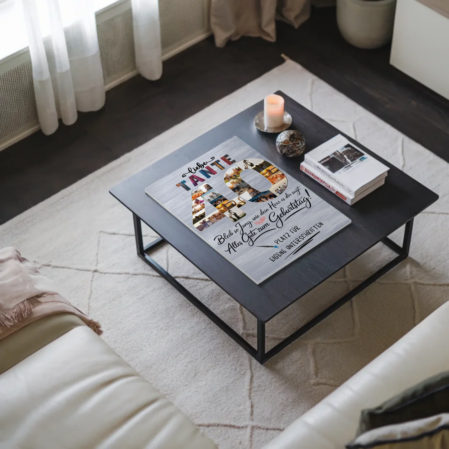 Poster magnetisch mit Wunschtext Fotoboard Tante 40 Geburtstag