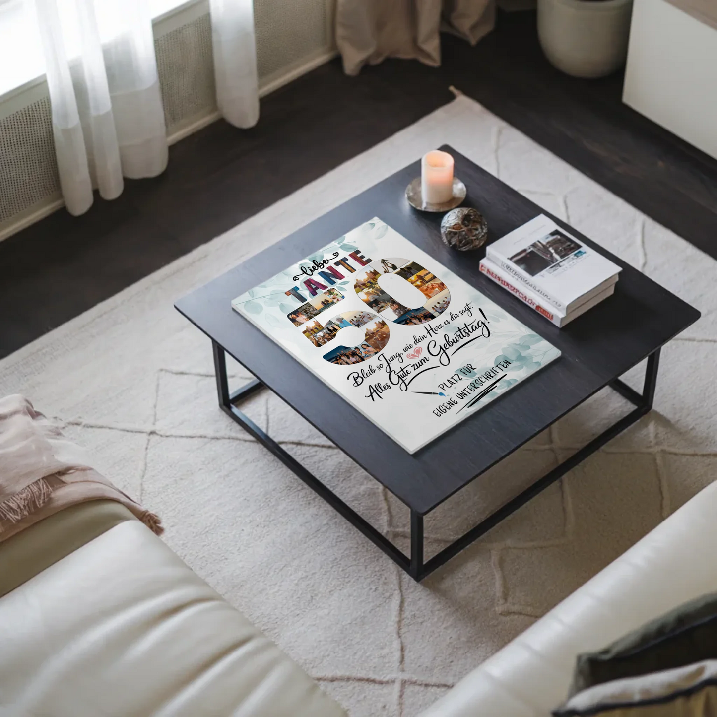 Fotoboard Magnet Poster mit Unterschriften Tante 50 Geburtstag