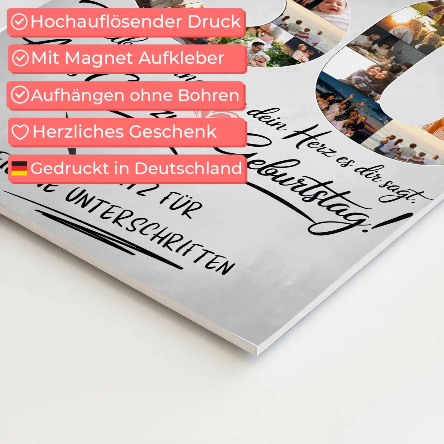 Fotoboard Poster magnetisch mit Wunschtext Tante 60 Geburtstag