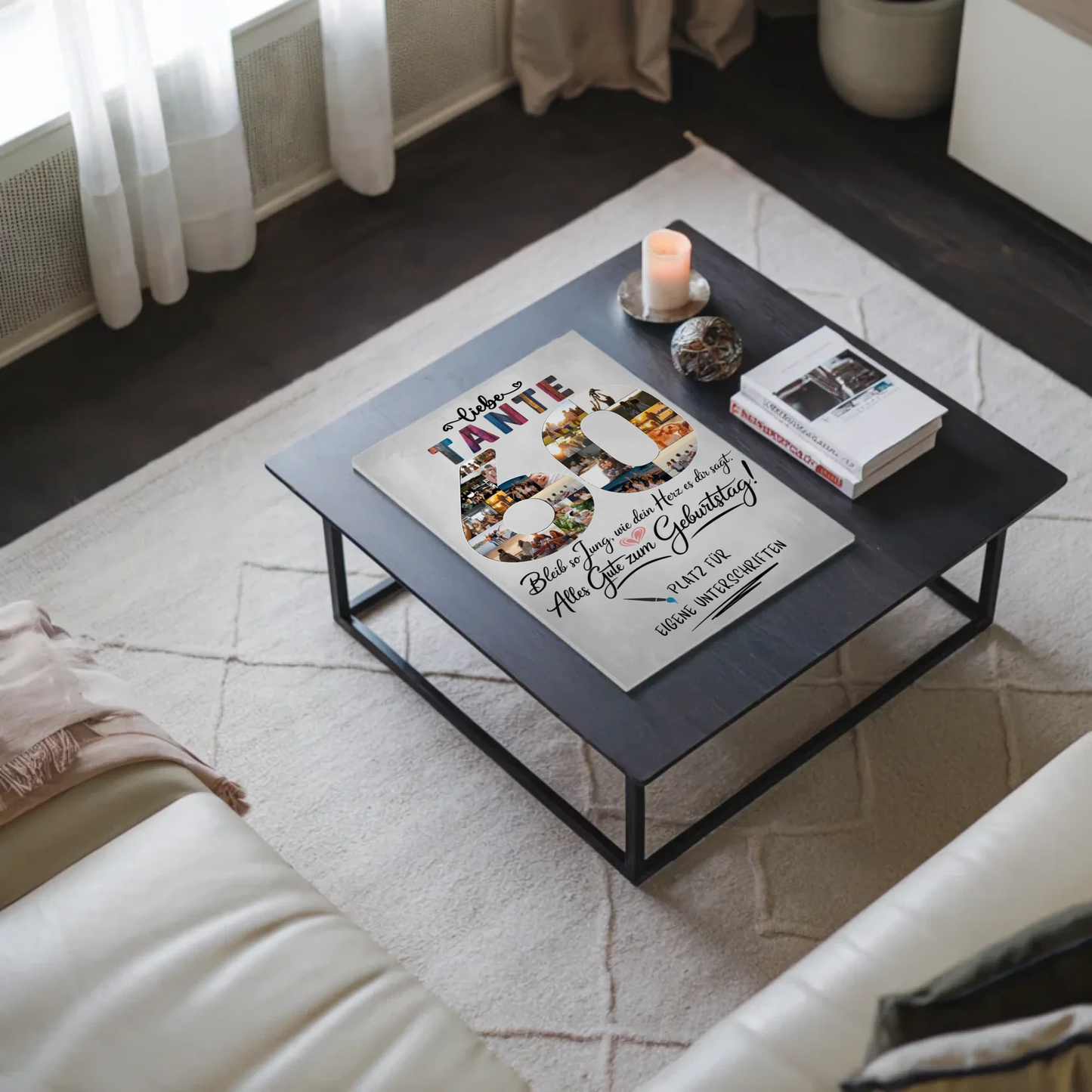 Fotoboard Poster magnetisch mit Wunschtext Tante 60 Geburtstag