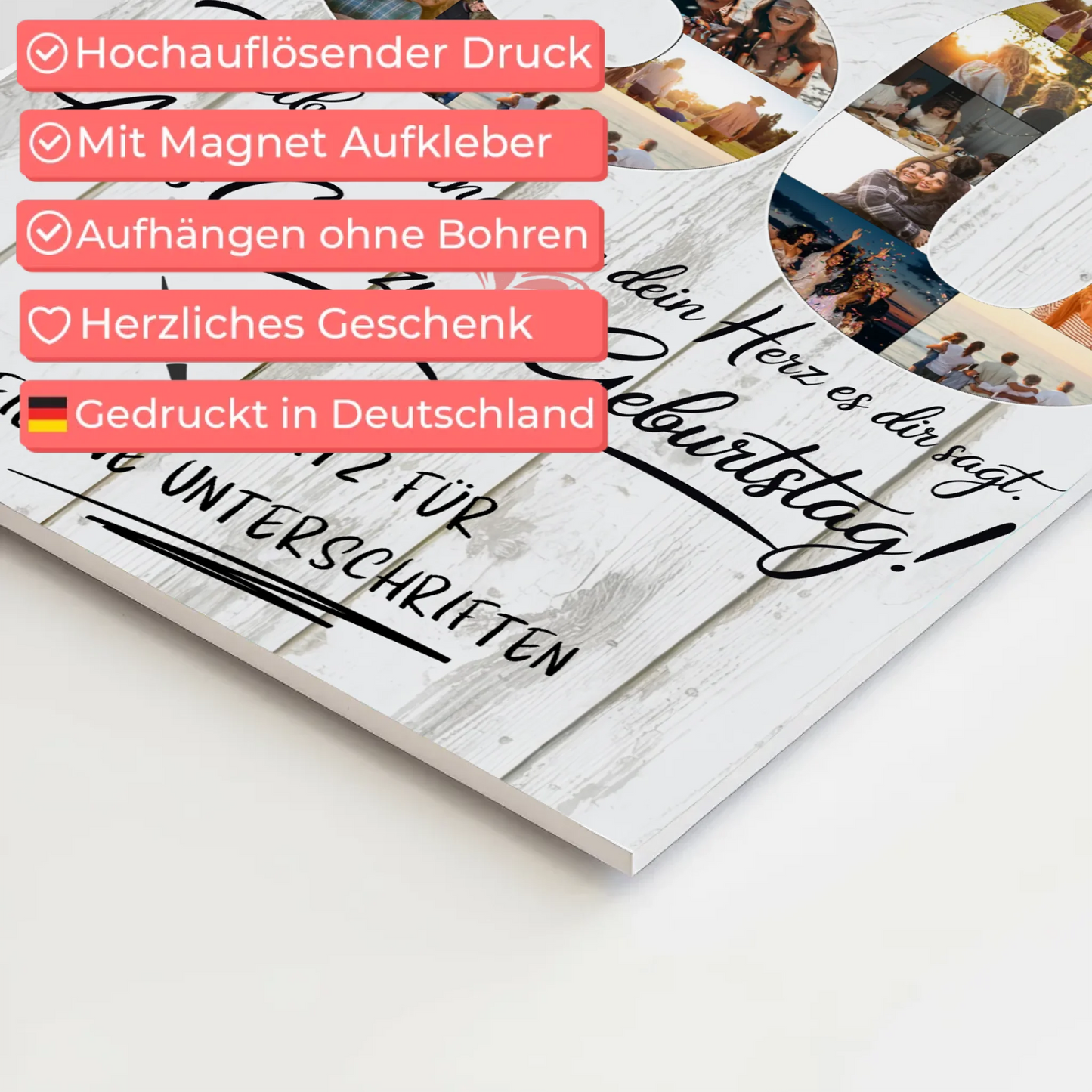 Magnet Poster mit Wunschtext Onkel 30 Geburtstag Fotos