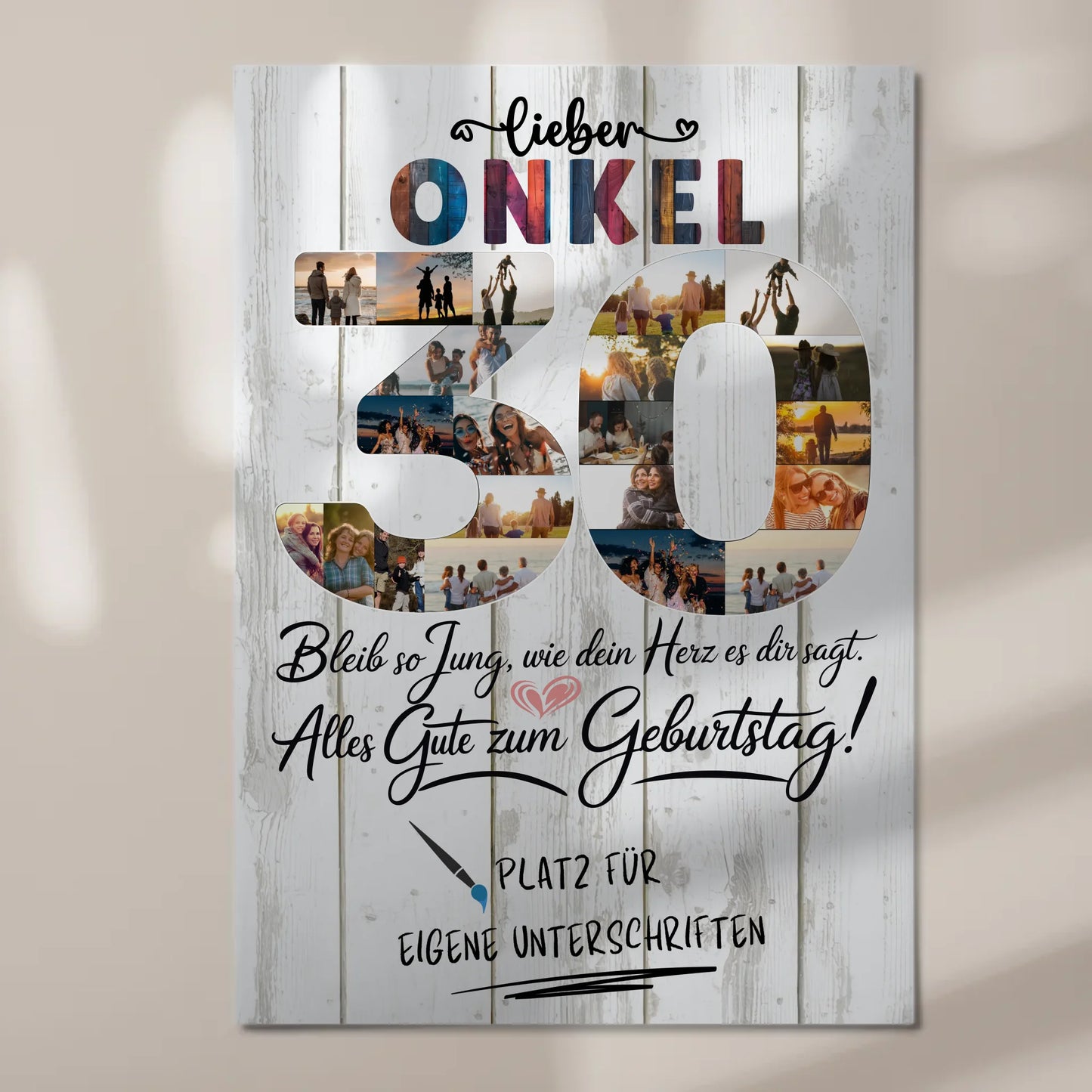 Magnet Poster mit Wunschtext Onkel 30 Geburtstag Fotos