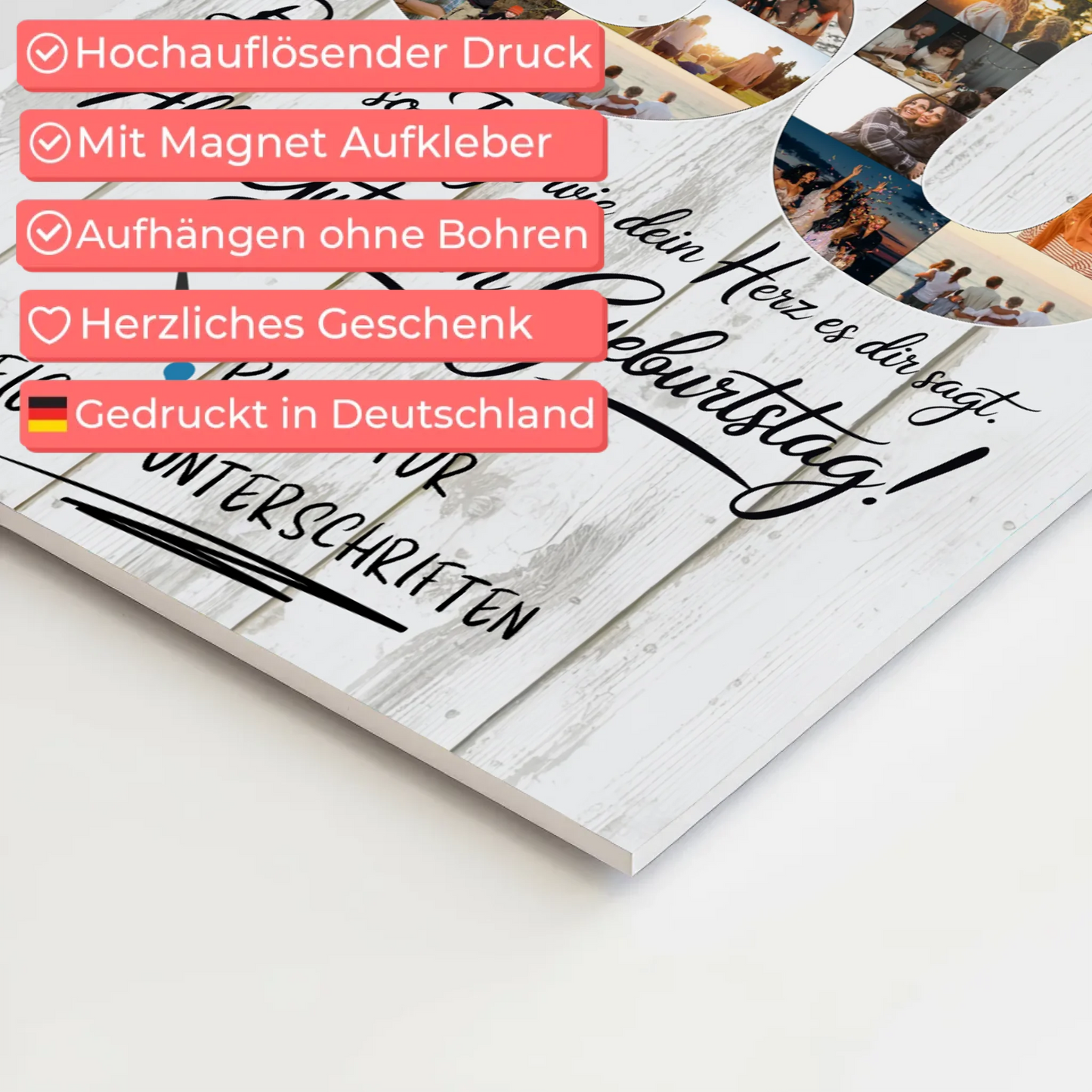 Magnet Poster mit Wunschtext Onkel 30 Geburtstag Fotos