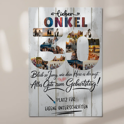 Magnet Poster mit Wunschtext Onkel 30 Geburtstag Fotos