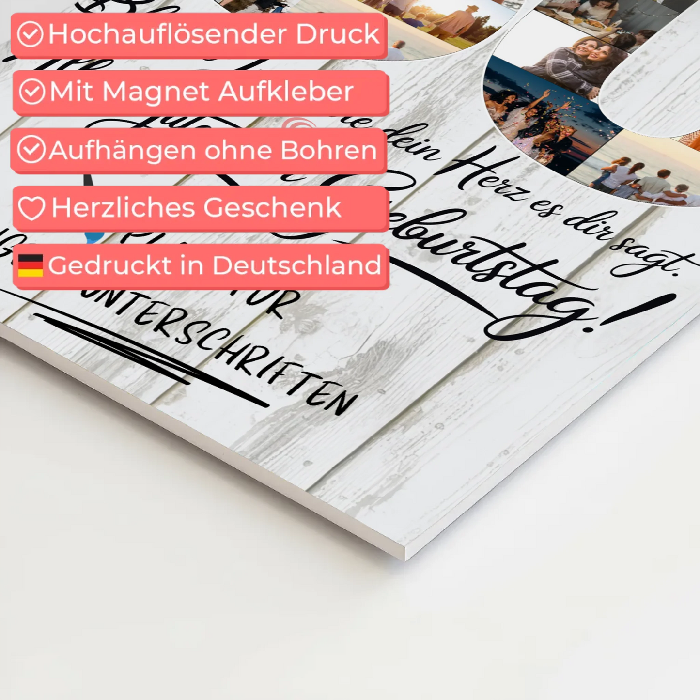 Magnet Poster mit Wunschtext Onkel 30 Geburtstag Fotos