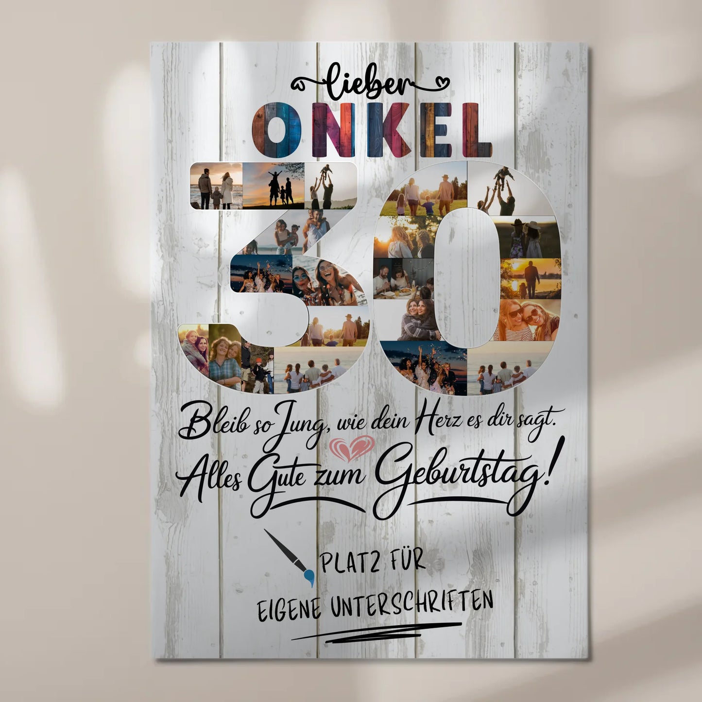 Magnet Poster mit Wunschtext Onkel 30 Geburtstag Fotos
