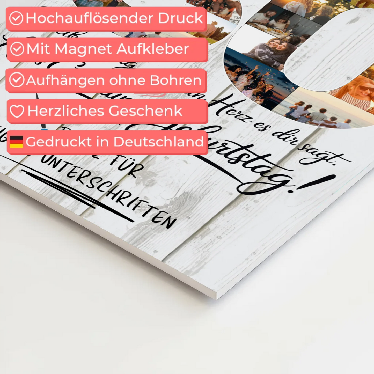 Magnet Poster mit Wunschtext Onkel 30 Geburtstag Fotos