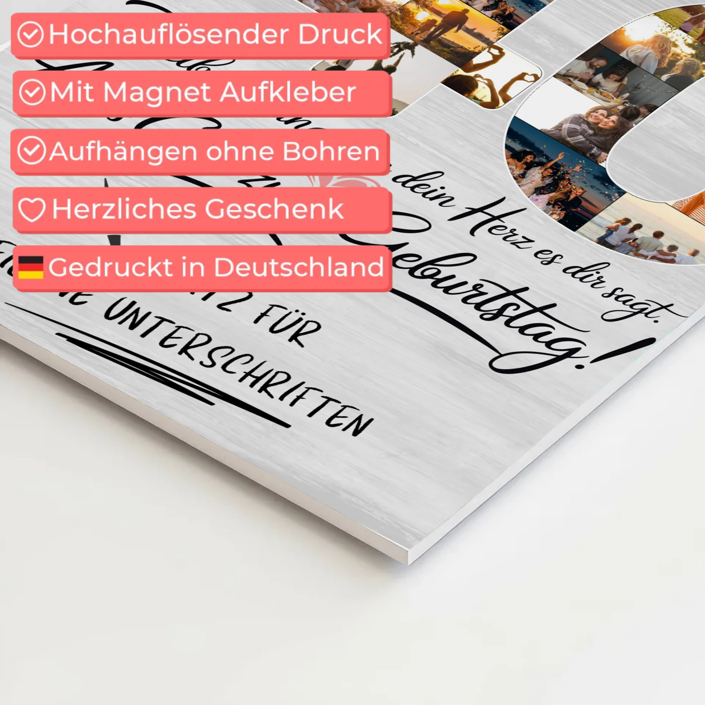 Magnet Wandbild mit Unterschriften Onkel 40 Geburtstag Fotos