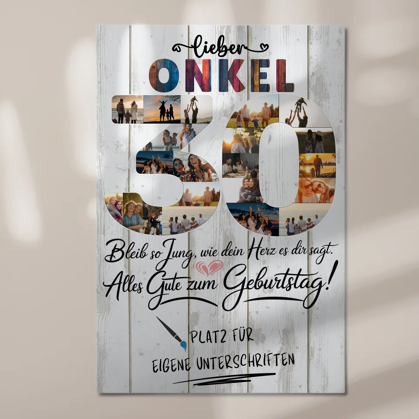 Magnet Poster mit Wunschtext Onkel 30 Geburtstag Fotos