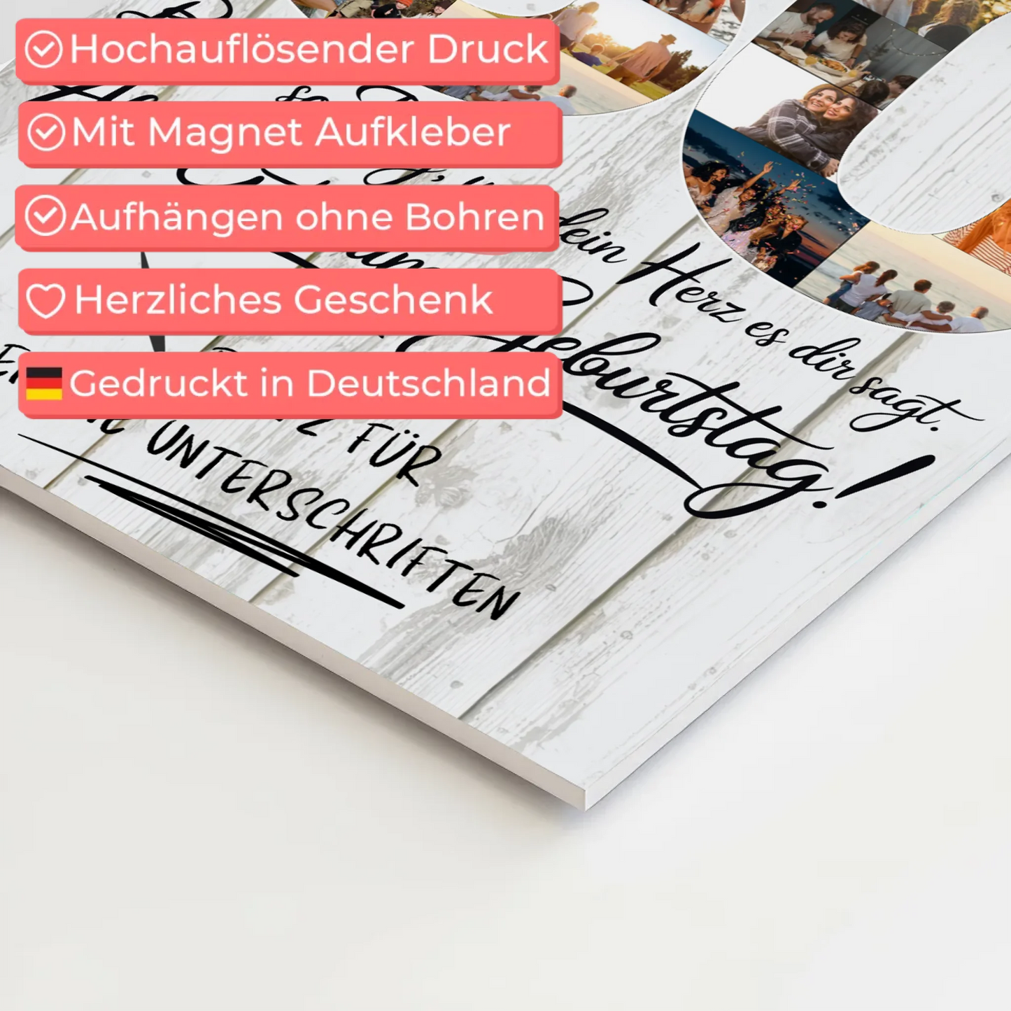 Magnet Poster mit Wunschtext Onkel 30 Geburtstag Fotos