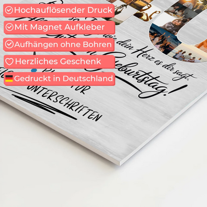 Magnet Wandbild mit Unterschriften Onkel 40 Geburtstag Fotos