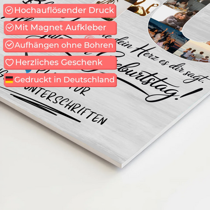 Magnet Wandbild mit Unterschriften Onkel 40 Geburtstag Fotos