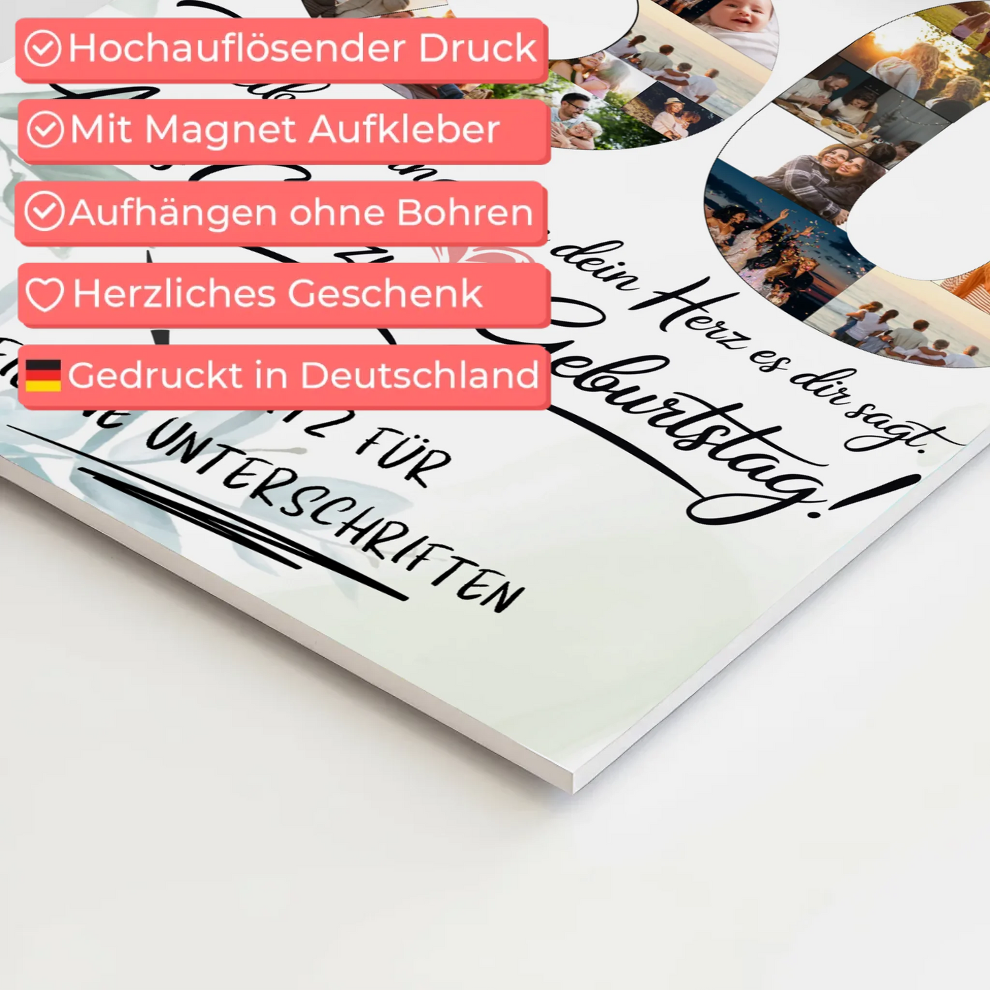 Fotoboard Magnet Poster mit Unterschriften Onkel 60 Geburtstag Fotos