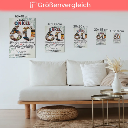 Fotoboard Magnet Poster mit Unterschriften Onkel 60 Geburtstag Fotos