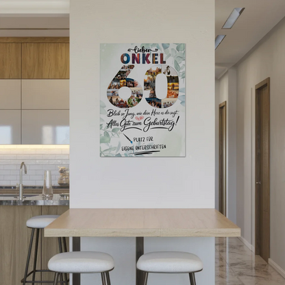 Fotoboard Magnet Poster mit Unterschriften Onkel 60 Geburtstag Fotos