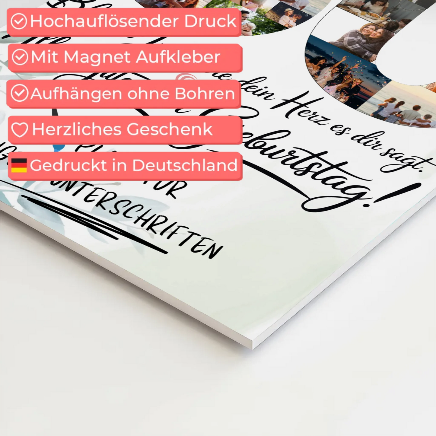 Fotoboard Magnet Poster mit Unterschriften Onkel 60 Geburtstag Fotos