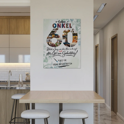 Fotoboard Magnet Poster mit Unterschriften Onkel 60 Geburtstag Fotos