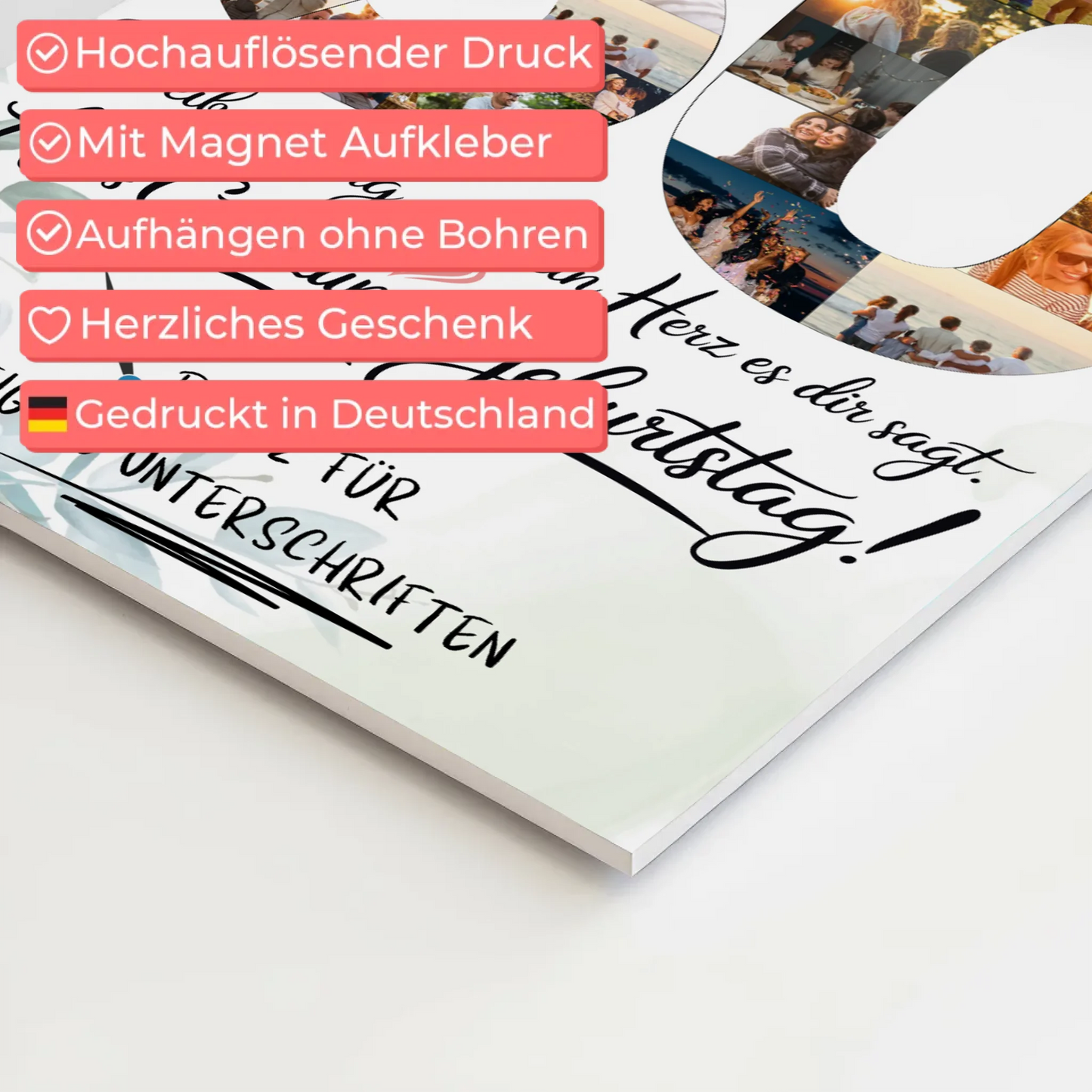 Fotoboard Magnet Poster mit Unterschriften Onkel 60 Geburtstag Fotos