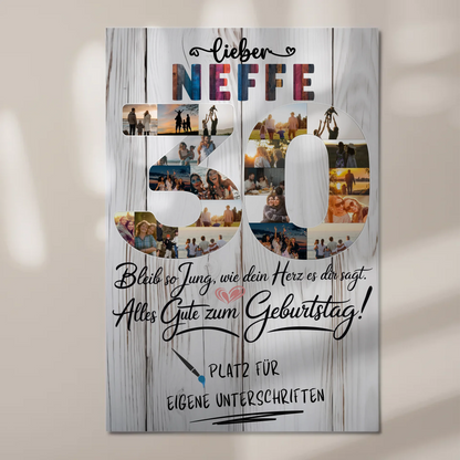 Magnet Wandbild mit Unterschriften Neffe 30 Geburtstag Fotos