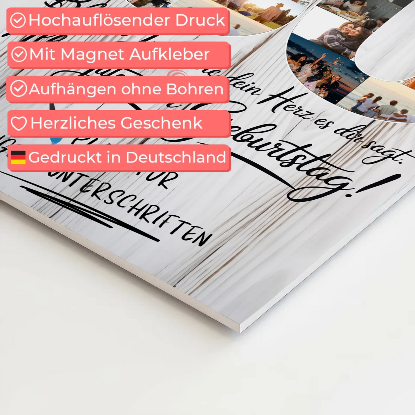 Magnet Wandbild mit Unterschriften Neffe 30 Geburtstag Fotos