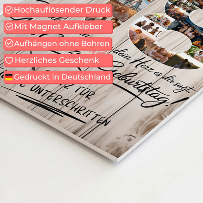 Magnetisches Fotoboard Poster mit Wunschtext zum 18. Geburtstag