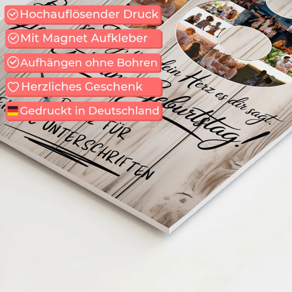 Magnetisches Fotoboard Poster mit Wunschtext zum 18. Geburtstag