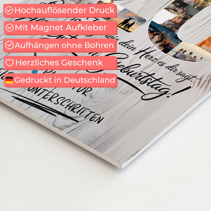 Fotoboard Magnet Poster mit Unterschriften Nichte 20 Geburtstag Fotos