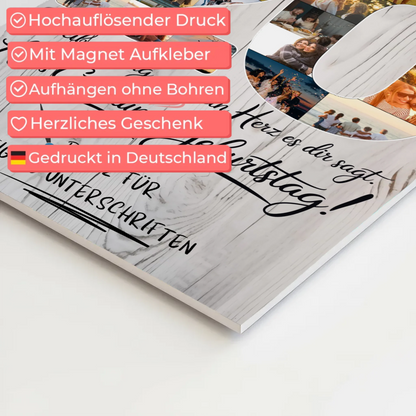 Fotoboard Magnet Poster mit Unterschriften Nichte 20 Geburtstag Fotos