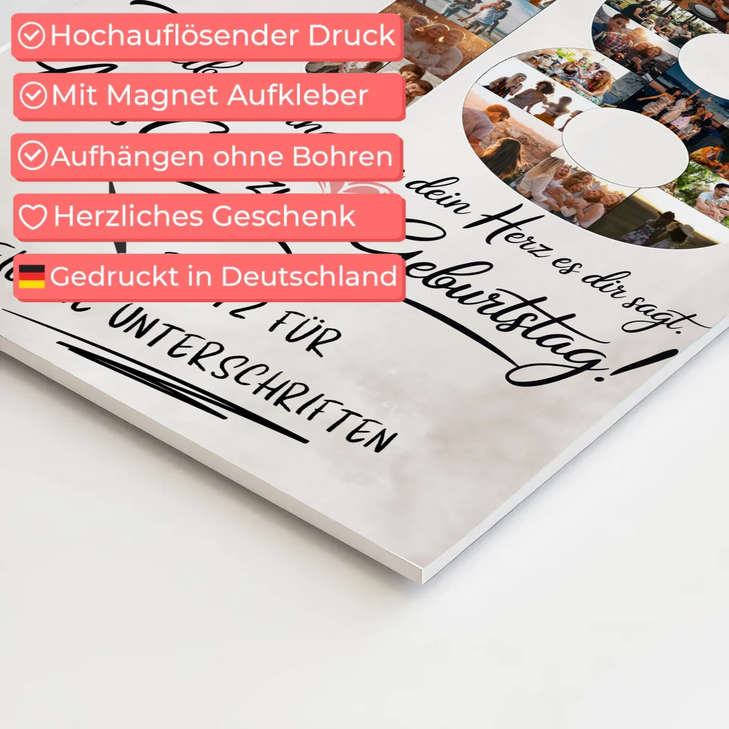 Magnetisches Fotoboard mit Unterschriften Bruder 18 Geburtstag