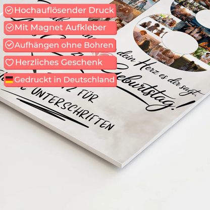 Magnetisches Fotoboard mit Unterschriften Bruder 18 Geburtstag